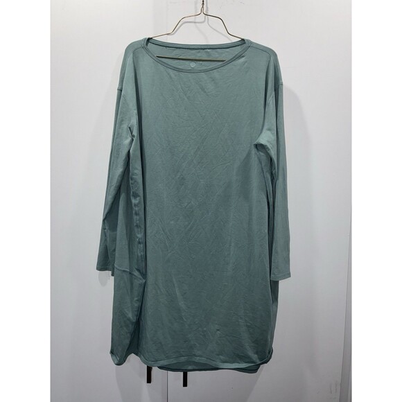 Lululemon Back in Action Long Sleeve Dress Tidewater Teal Oversized Relaxed Fit - Picture 3 of 9